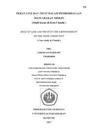DISERTASI PERAN LINK DAN TRUST DALAM PEMBERDAYAAN MASYARAKAT MISKIN (Studi Kasus di Kota Cimahi )