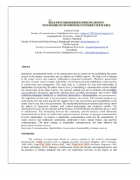 ROLE OF STAKEHOLDER COMMUNICATION IN SUSTAINABILITY OF INDONESIA'S CONSERVATION AREA