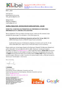 Korespondensi_International Journal of Business, Economics and Law