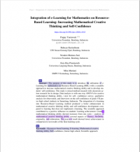 Integration of e-Learning for Mathematics on ResourceBased Learning: Increasing Mathematical Creative Thinking and SelfConfidence