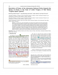 Turnitin Discretion of Power of the Indonesian National Police Impacts the Abuse of Power in the Case of Letter Forgery of Red Notice 