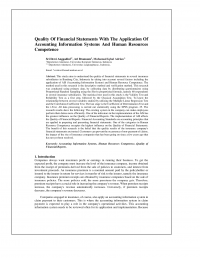 Quality Of Financial Statements With The Application Of Accounting Information Systems And Human Resources Competence